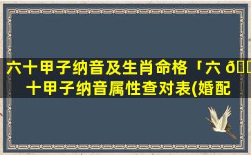 六十甲子纳音及生肖命格「六 🌴 十甲子纳音属性查对表(婚配 🦅 )」